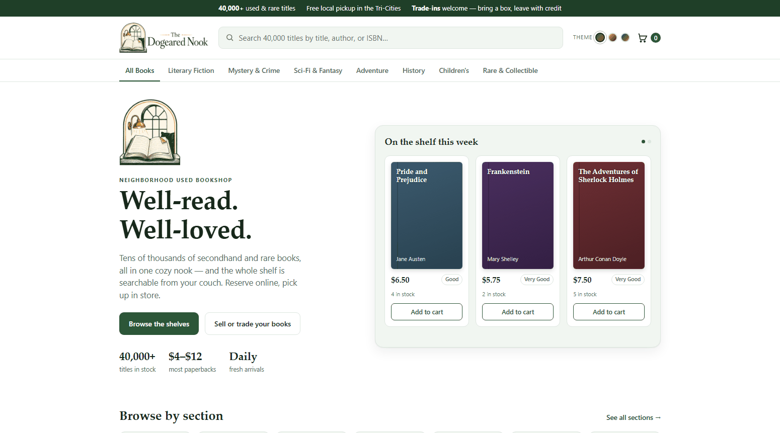 The Dogeared Nook template preview