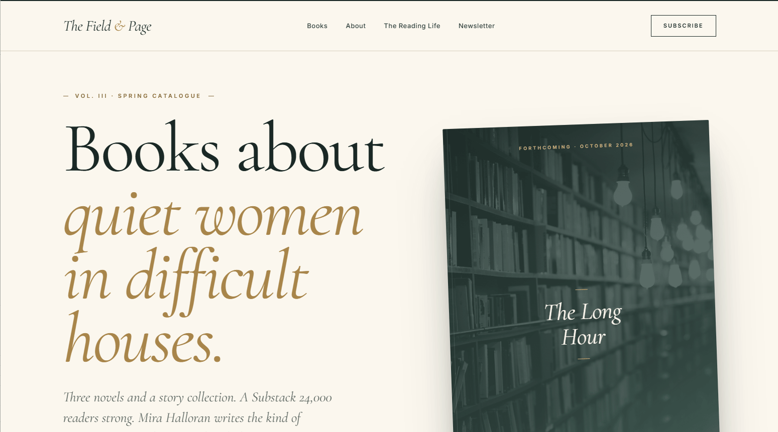 The Field & Page template preview