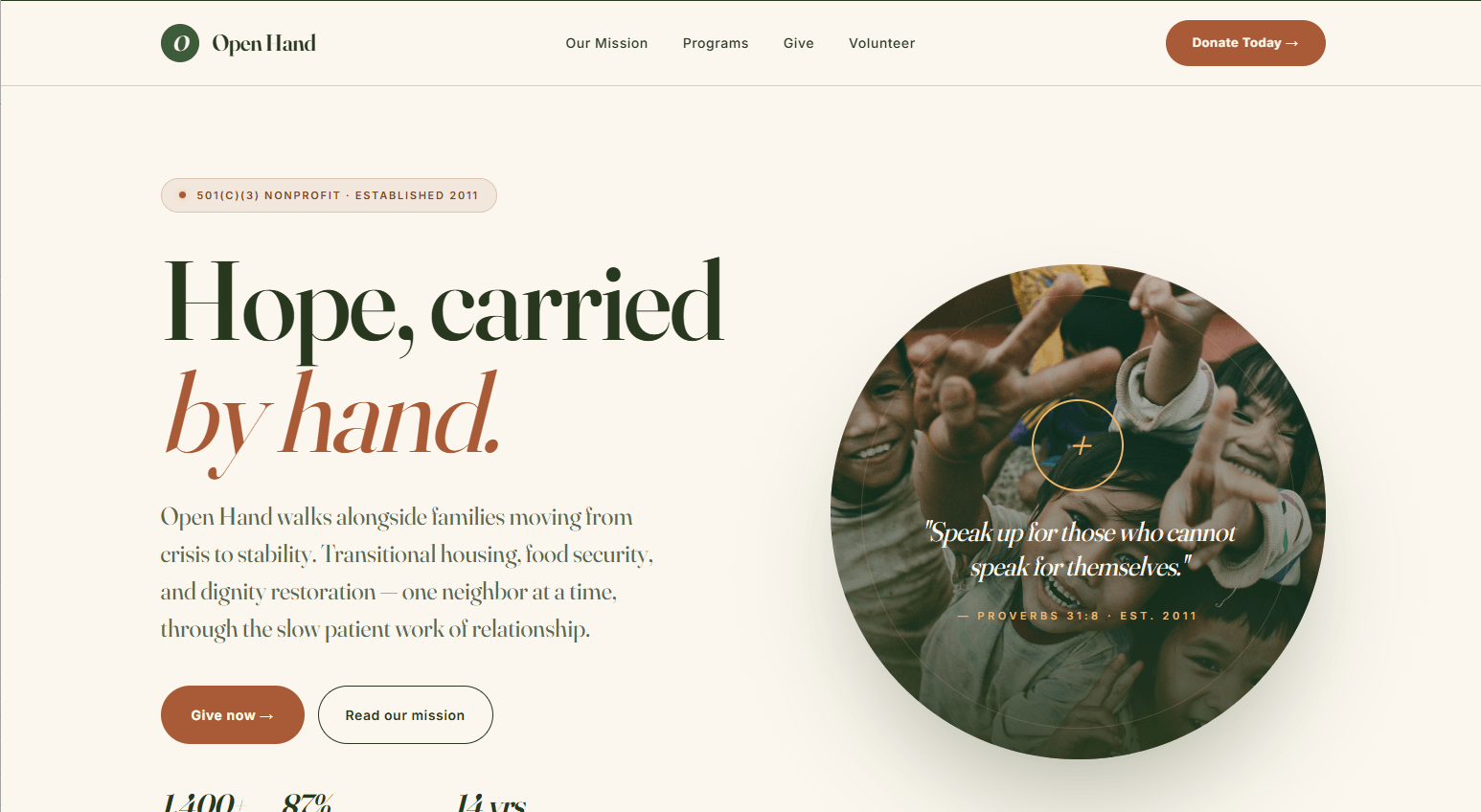 Open Hand template preview